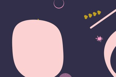 Renkli basit soyut elementler ve dinamik şekiller. Renkli noktaların ve çizgilerin bileşimleri. Tasarım ve yaratıcı fikirler için arka plan.