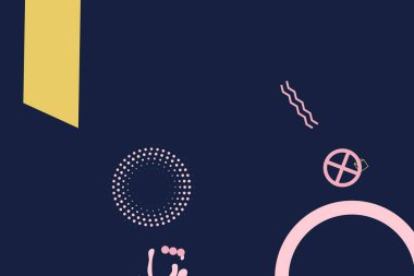 Renkli basit soyut elementler ve dinamik şekiller. Renkli noktaların ve çizgilerin bileşimleri. Tasarım ve yaratıcı fikirler için arka plan.