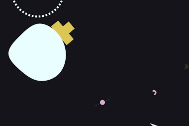 Renkli basit soyut elementler ve dinamik şekiller. Renkli noktaların ve çizgilerin bileşimleri. Tasarım ve yaratıcı fikirler için arka plan.