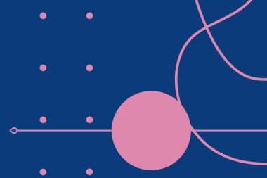 Renkli basit soyut elementler ve dinamik şekiller. Renkli noktaların ve çizgilerin bileşimleri. Tasarım ve yaratıcı fikirler için arka plan.