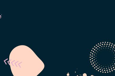 Renkli basit soyut elementler ve dinamik şekiller. Renkli noktaların ve çizgilerin bileşimleri. Tasarım ve yaratıcı fikirler için arka plan.