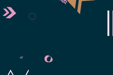 Renkli basit soyut elementler ve dinamik şekiller. Renkli noktaların ve çizgilerin bileşimleri. Tasarım ve yaratıcı fikirler için arka plan.