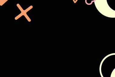 Renkli basit soyut elementler ve dinamik şekiller. Renkli noktaların ve çizgilerin bileşimleri. Tasarım ve yaratıcı fikirler için arka plan.