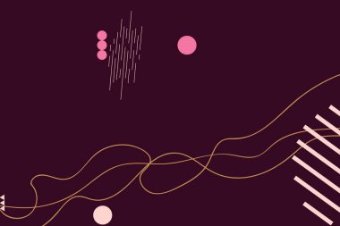 Renkli basit soyut elementler ve dinamik şekiller. Renkli noktaların ve çizgilerin bileşimleri. Tasarım ve yaratıcı fikirler için arka plan.