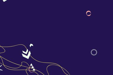 Renkli basit soyut elementler ve dinamik şekiller. Renkli noktaların ve çizgilerin bileşimleri. Tasarım ve yaratıcı fikirler için arka plan.