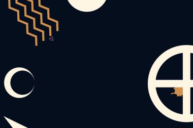 Renkli basit soyut elementler ve dinamik şekiller. Renkli noktaların ve çizgilerin bileşimleri. Tasarım ve yaratıcı fikirler için arka plan.