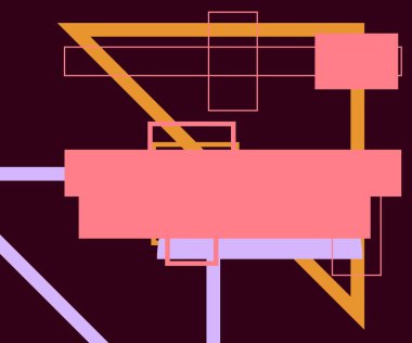 Modern teknoloji işi soyut üçgenler ve kare basit kapak tasarımı. Sunum için kapak tasarımı şablonu, broşür, katalog, poster, kitap, dergiler.