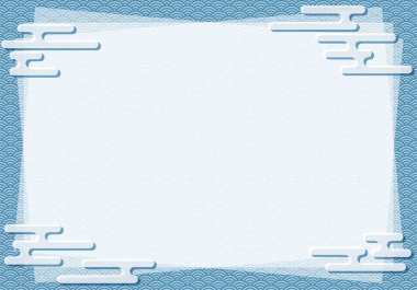 Japon şablonu Qinghai dalgası ve Ekasumi kullanarak arkaplan şablonu