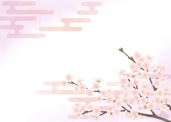Japanese Style Background Material Cherry Blossom Motif — Fotografia de Stock
