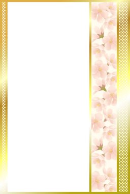 Kiraz çiçeği motifli Japon tarzı dekoratif malzeme.