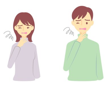 Kendini kötü hisseden ya da boğazı ağrıyan biri.