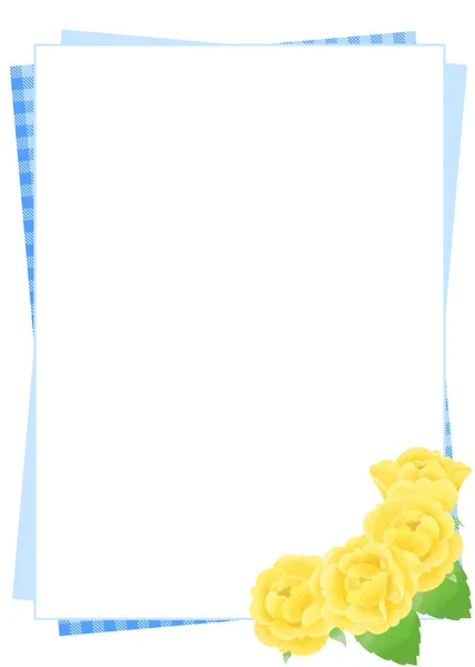 Dekorationsrahmen Für Gelbe Rosen Nach Dem Vorbild Des Vatertags — Stockfoto
