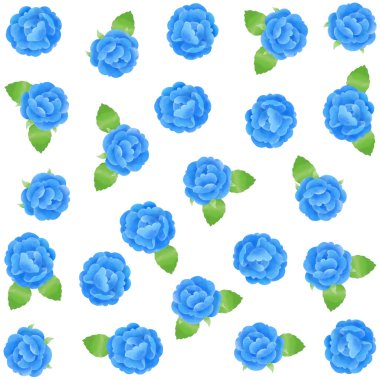 Suluboya dokunuşlu mavi gül desenli malzeme