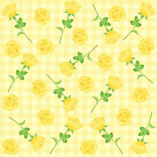 Rosa Amarilla Patrón Material Dibujado Con Toque Acuarela — Foto de Stock