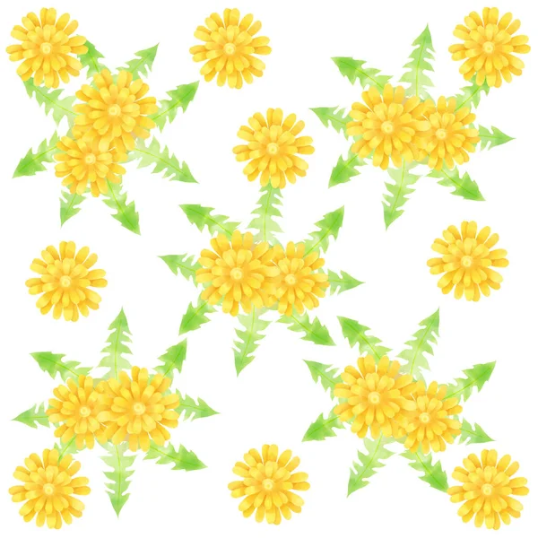 Motif olarak suluboya dokunmuş karahindiba deseni.