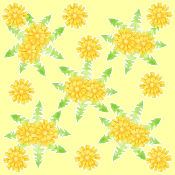 Pattern material with a watercolor touch dandelion as a motif