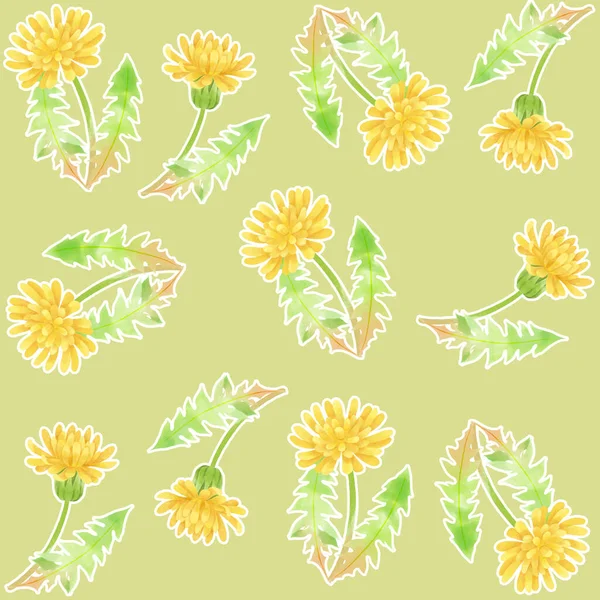 Pattern material with a watercolor touch dandelion as a motif