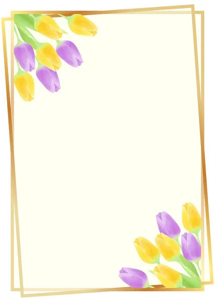 Decorative Frame Tulip Motif — Stock Photo, Image
