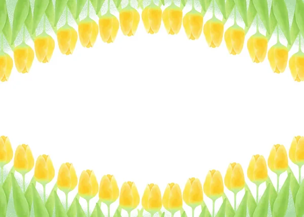 Decoratief Frame Met Tulpenmotief — Stockfoto