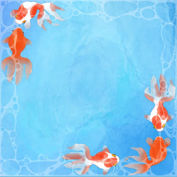 Decorative Material Background Material Goldfish Motif — Stock Photo, Image