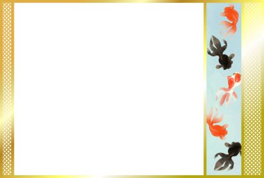 Japon stili süs balığı motifli dekoratif malzeme