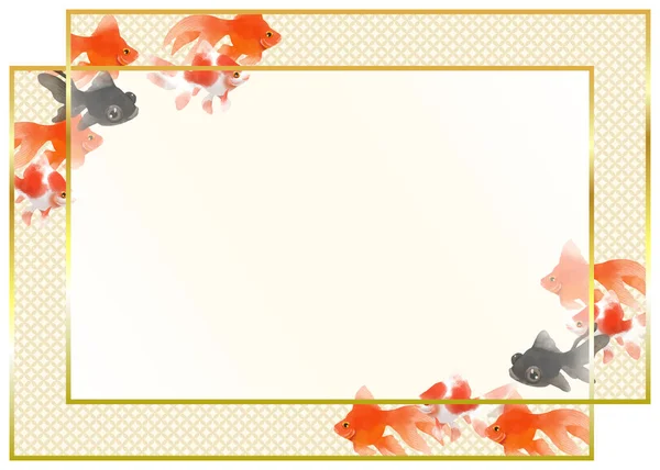 Japanese Style Decorative Material Goldfish Motif — Stock Photo, Image