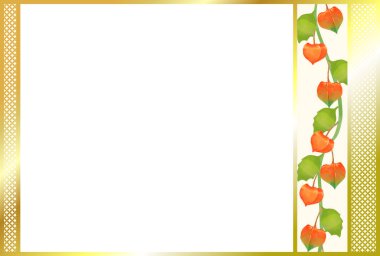 Japanese-style decorative material with Physalis as a motif