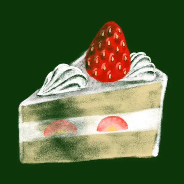 Illustration Material Shortcake Drawn Chalk — 스톡 사진