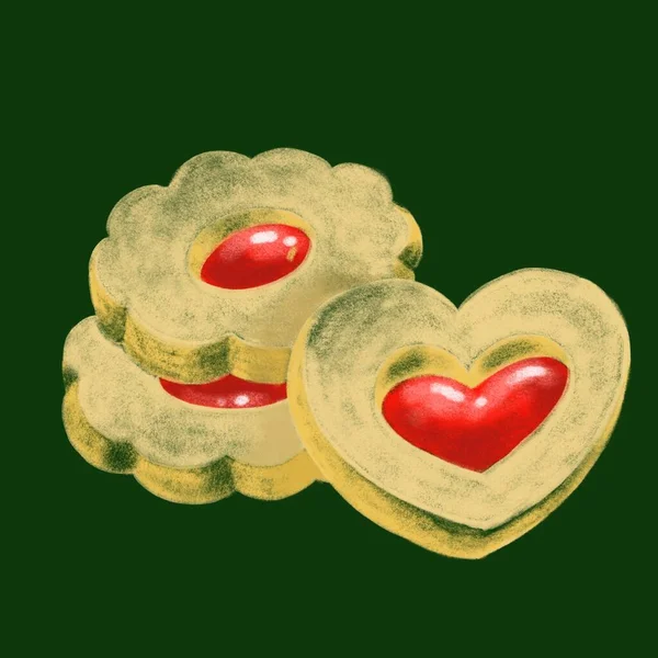 Illustration of a cookie drawn in chalk