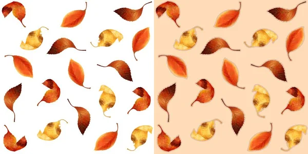 Düşen yapraklar suluboya ile boyanmış.