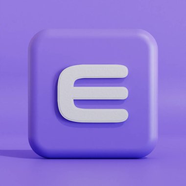 Enjin cryptocurrency symbol logo 3d illustration