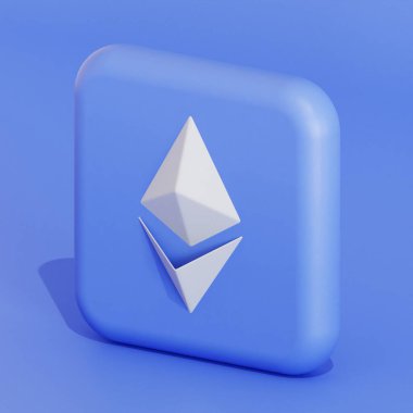 Ethereum ETH token cryptocurrency symbol logo 3d illustration