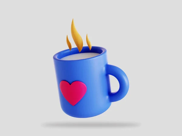 Valentine Coffee Date Render Illustration Isolated — Stock Photo, Image