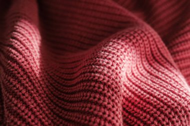 Pembe süveter ya da eşarp deseni yakın plan..