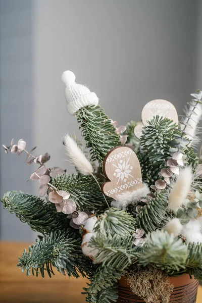 Dekoratif kurutulmuş çiçek. Kompozisyon Detayları. Makro fotoğraf.