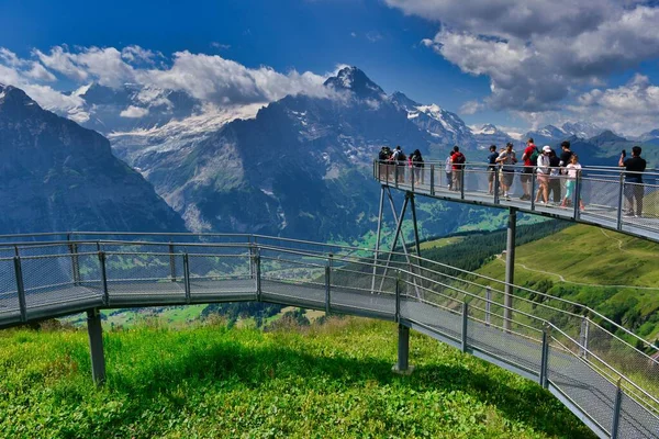 First Cliff Walk Grindelwald Switzerland — стокове фото