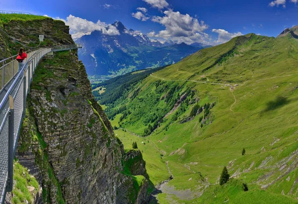 First Cliff Walk Grindelwald Switzerland — стокове фото