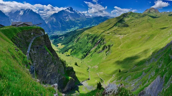 First Cliff Walk Grindelwald Switzerland — стокове фото