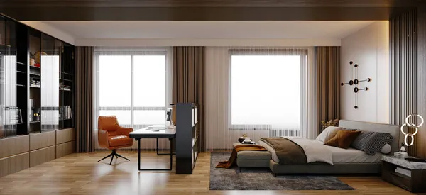 Render Luxury Hotel Suite Bedroom — Stock Photo, Image