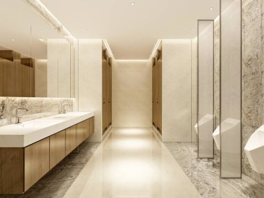 Lüks banyonun 3D görüntüsü