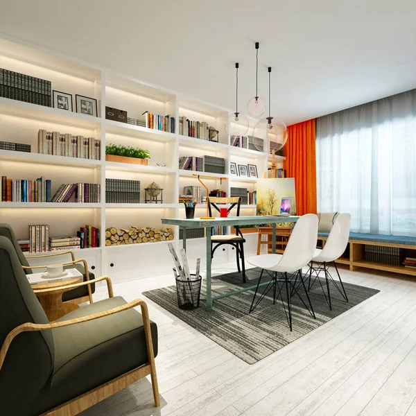 Çalışma ofisinin 3D canlandırması