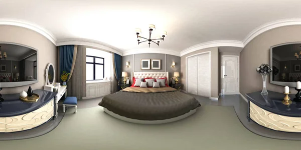 360 derece lüks otel odası, 3D görüntüleme