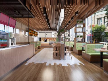 MODERN CAFE 'İN 3D RENDERİ