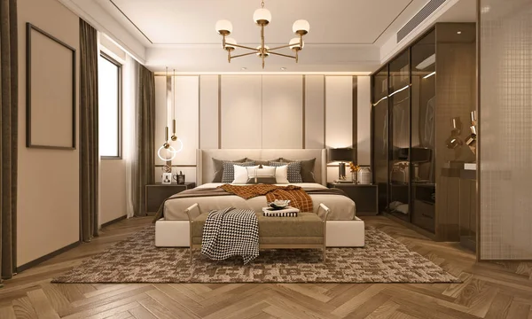 Render Luxury Hotel Suite Room Bedroom — Stockfoto