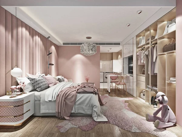 Render Modern Child Room Bedroom — Stock Photo, Image