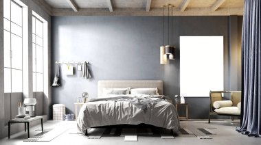 3D lüks otel odası.