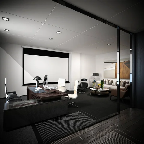 Render Modern Çalışma Ofis — Stok fotoğraf