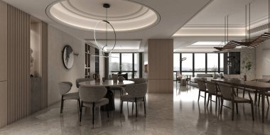 Oturma odasının 3D görüntüsü