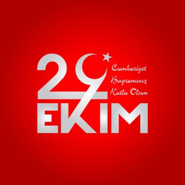 29 Ekim Cumhuriyet Günü Türkiye. 29 ekim Cumhuriyet Bayrami. Tercümesi: 29 Ekim Cumhuriyet Günü Türkiye ve Türkiye 'de Milli Gün. Kutlama cumhuriyeti, tasarım unsurları için grafik. Vektör illüstrasyonu 