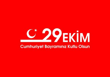 29 Ekim Cumhuriyet Günü Türkiye. 29 ekim Cumhuriyet Bayrami. Tercümesi: 29 Ekim Cumhuriyet Günü Türkiye ve Türkiye 'de Milli Gün. Kutlama cumhuriyeti, tasarım unsurları için grafik. Vektör illüstrasyonu 